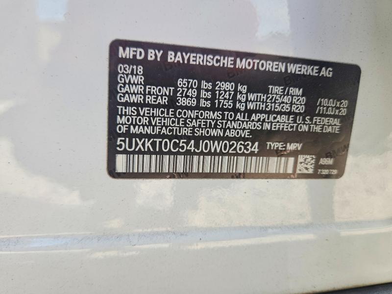 Продажа на аукционе авто 2018 Bmw X5, vin: 5UXKT0C54J0W02634, номер лота: 57831396