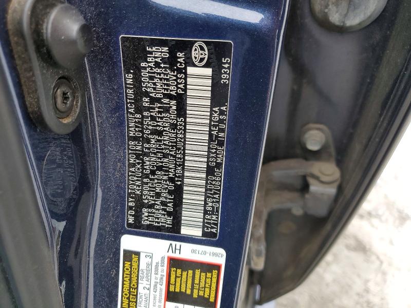55692756 :رقم المزاد ، 4T1BK1EB5JU285335 vin ، 2018 Toyota Avalon مزاد بيع