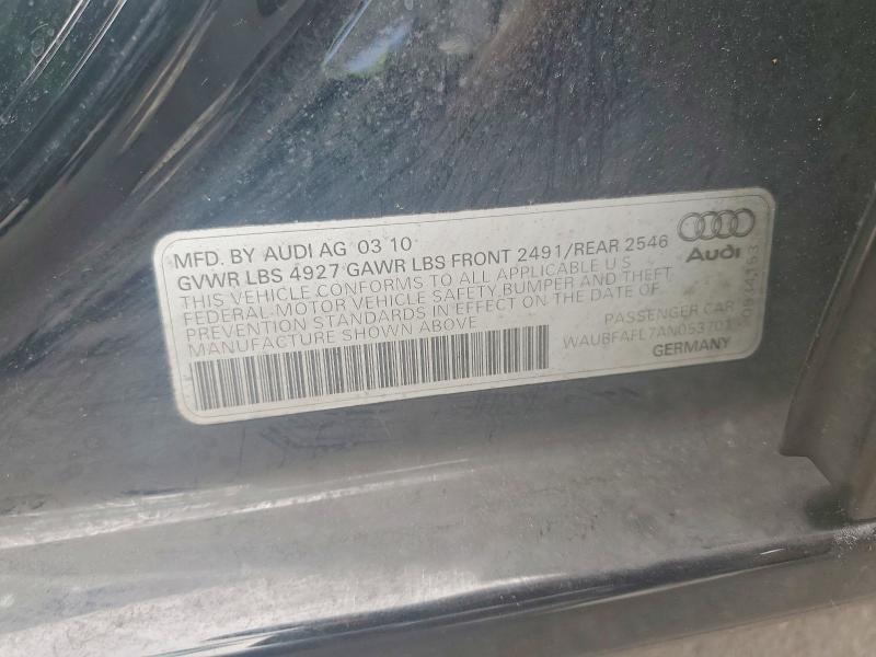 Aukcja sprzedaży 2010 Audi A4, vin: WAUBFAFL7AN053701, numer aukcji: 57779596