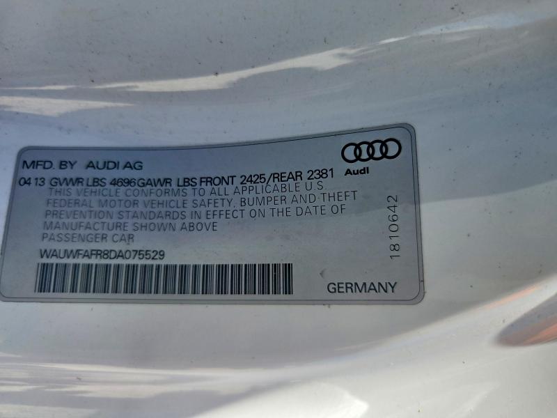 Aukcja sprzedaży 2013 Audi A5, vin: WAUWFAFR8DA075529, numer aukcji: 56713186