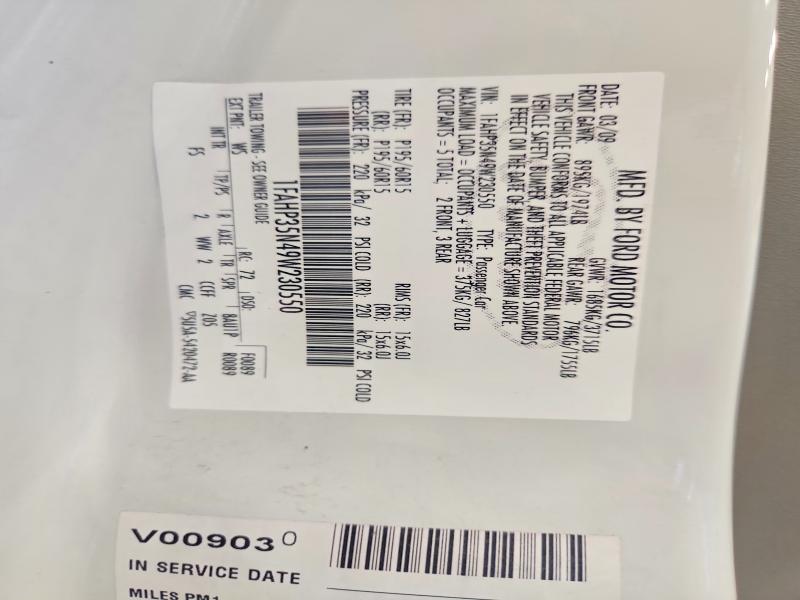 2009 Ford Focus მანქანა იყიდება აუქციონზე, vin: 1FAHP35N49W230550, აუქციონის ნომერი: 58578516