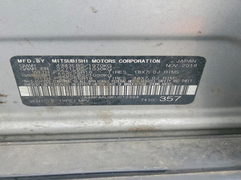 Продаж на аукціоні авто 2019 Mitsubishi Outlander Sport, vin: JA4AP4AU9KU012484, номер лоту: 58112256