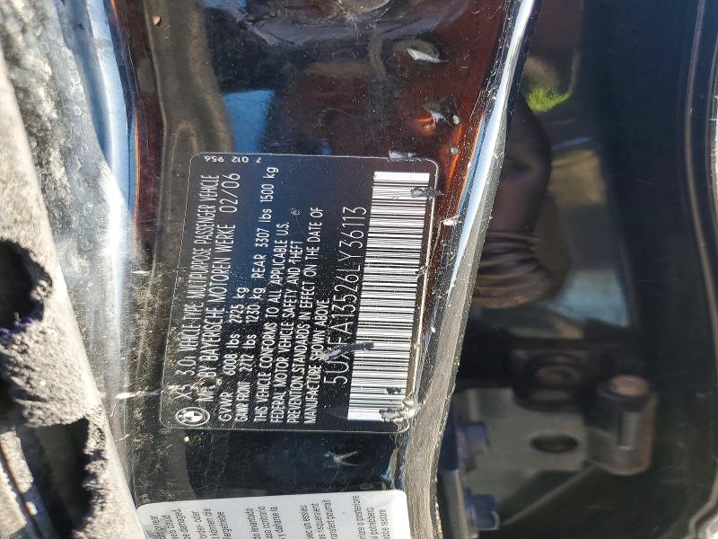 57453416 :رقم المزاد ، 5UXFA13526LY36113 vin ، 2006 Bmw X5 مزاد بيع