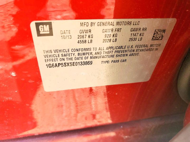 2014 Cadillac Cts მანქანა იყიდება აუქციონზე, vin: 1G6AP5SX5E0133869, აუქციონის ნომერი: 55603926