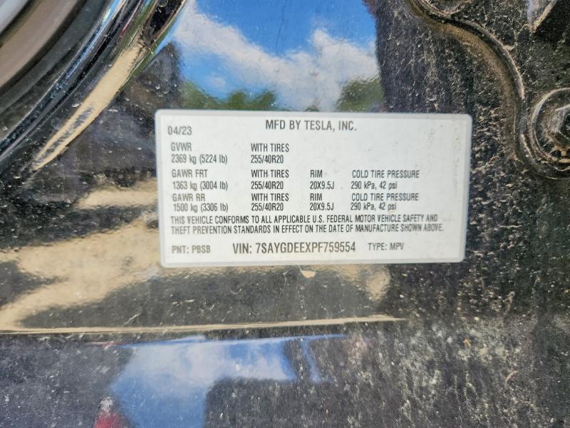 Продажа на аукционе авто 2023 Tesla Model Y, vin: 7SAYGDEEXPF759554, номер лота: 56635696