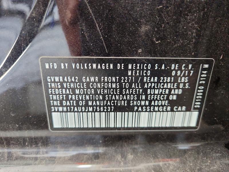 Aukcja sprzedaży 2018 Volkswagen Golf Alltrack, vin: 3VWH17AU9JM756237, numer aukcji: 57249216