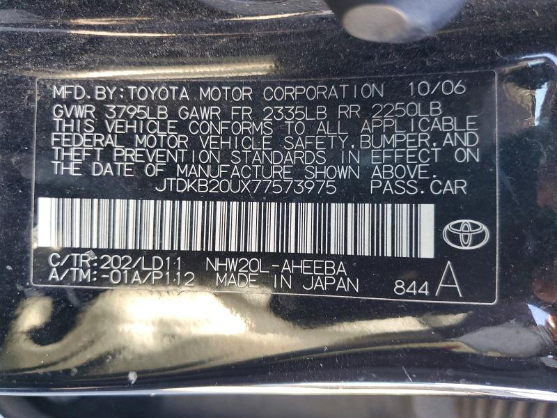 55764586 :رقم المزاد ، JTDKB20UX77573975 vin ، 2007 Toyota Prius مزاد بيع