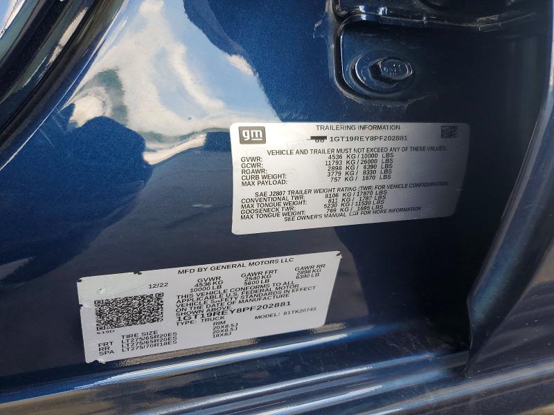 55924986 :رقم المزاد ، 1GT19REY8PF202881 vin ، 2023 Gmc Sierra مزاد بيع