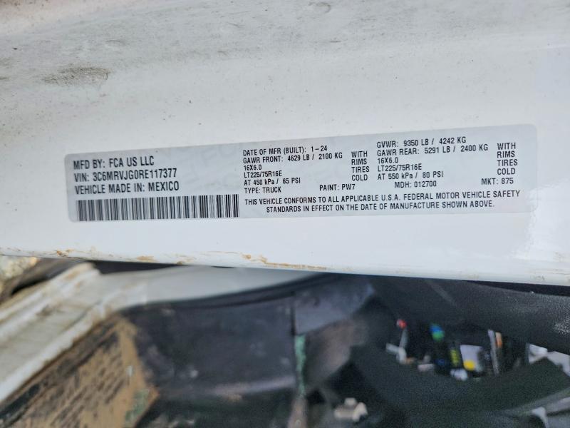 Aukcja sprzedaży 2024 Ram Promaster 3500, vin: 3C6MRVJG0RE117377, numer aukcji: 64669596