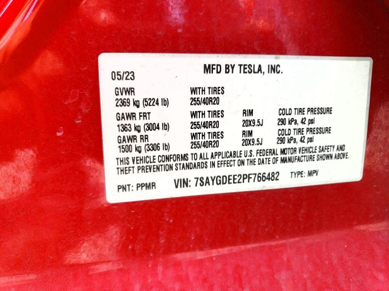 Продажа на аукционе авто 2023 Tesla Model Y, vin: 7SAYGDEE2PF766482, номер лота: 56176876