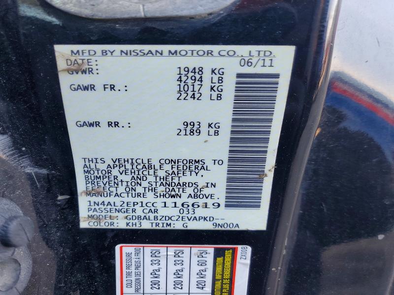 Aukcja sprzedaży 2012 Nissan Altima, vin: 1N4AL2EP1CC116619, numer aukcji: 56051356