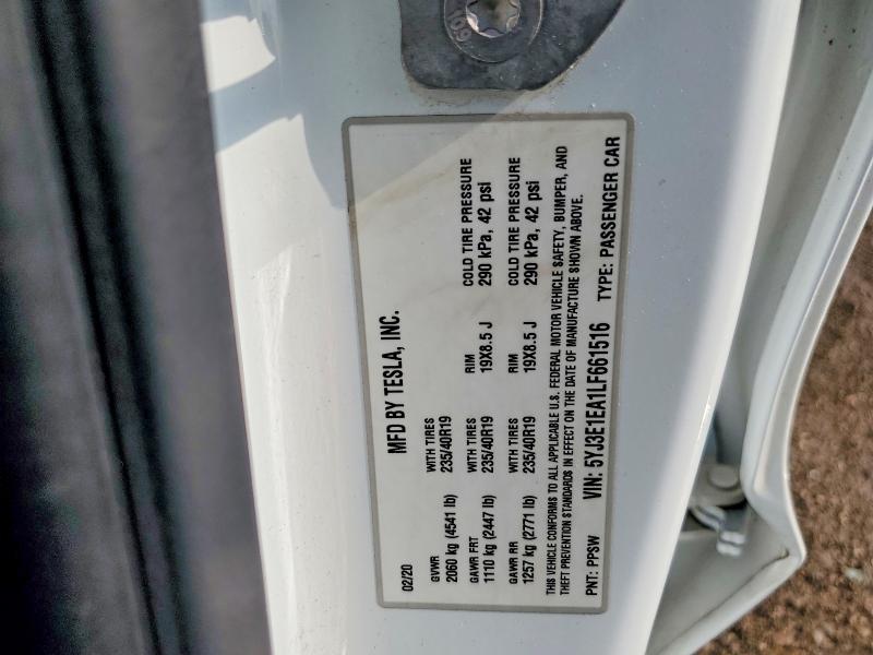 Продажа на аукционе авто 2020 Tesla Model 3, vin: 5YJ3E1EA1LF661516, номер лота: 56910726