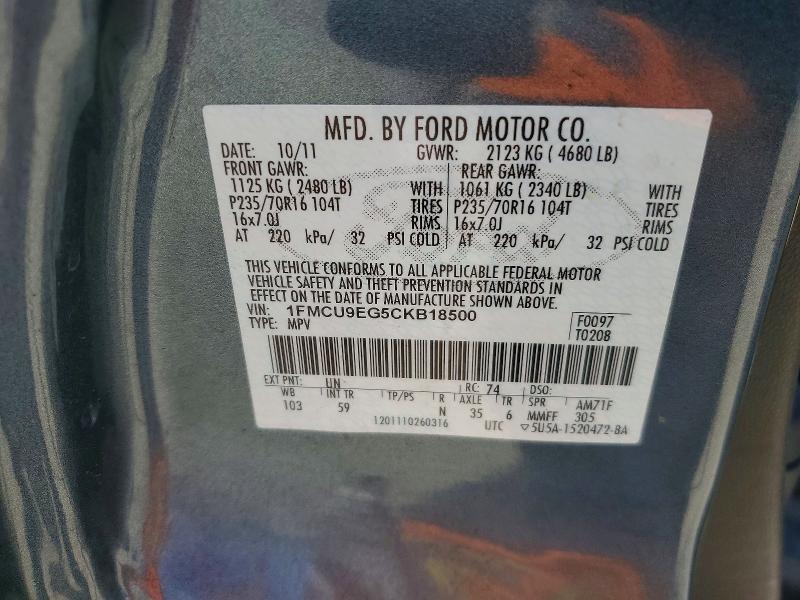 Продаж на аукціоні авто 2012 Ford Escape, vin: 1FMCU9EG5CKB18500, номер лоту: 55433876