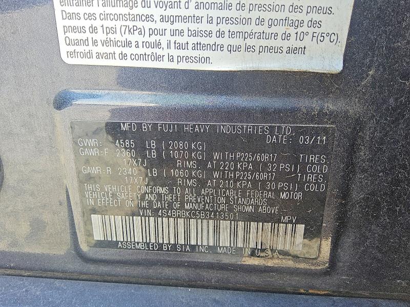 Продажа на аукционе авто 2011 Subaru Outback, vin: 4S4BRBKC5B3413501, номер лота: 58748236
