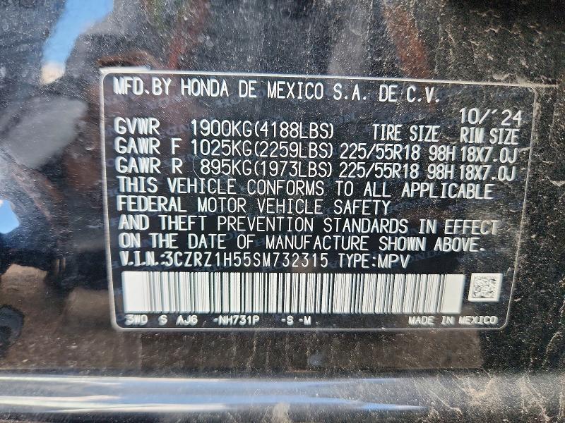 Aukcja sprzedaży 2025 Honda Hr-v, vin: 3CZRZ1H55SM732315, numer aukcji: 58071716