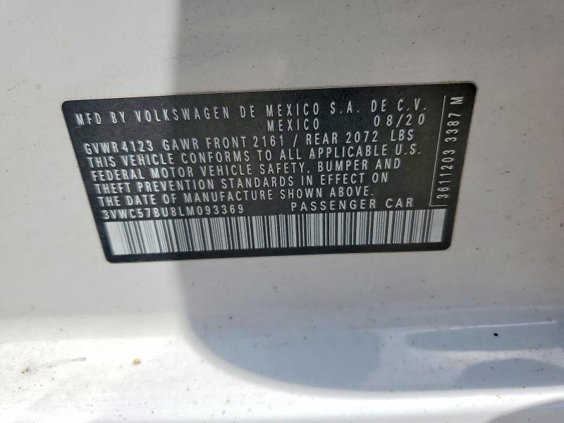 Продаж на аукціоні авто 2020 Volkswagen Jetta, vin: 3VWC57BU8LM093369, номер лоту: 58635236