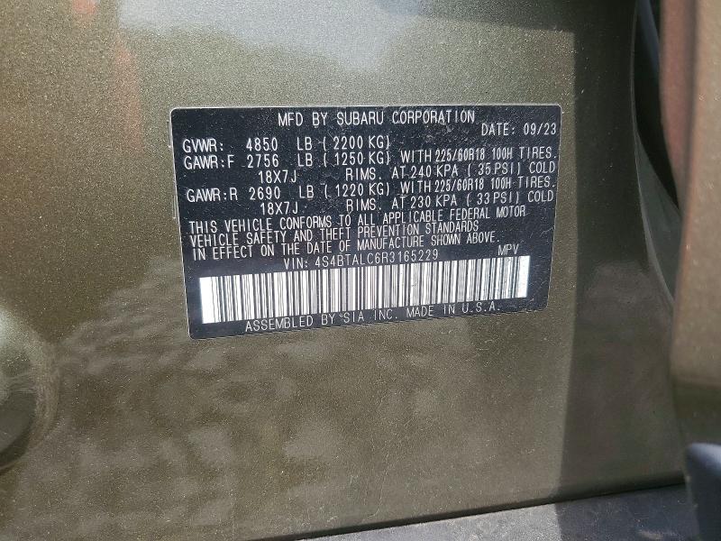 Продажа на аукционе авто 2024 Subaru Outback, vin: 4S4BTALC6R3165229, номер лота: 56854706