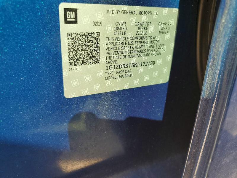 56665216 :رقم المزاد ، 1G1ZD5ST5KF172789 vin ، 2019 Chevrolet Malibu مزاد بيع