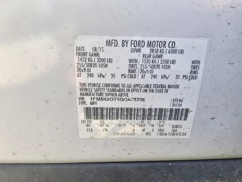 Aukcja sprzedaży 2016 Ford Explorer, vin: 1FM5K8GT5GGA75708, numer aukcji: 58554306