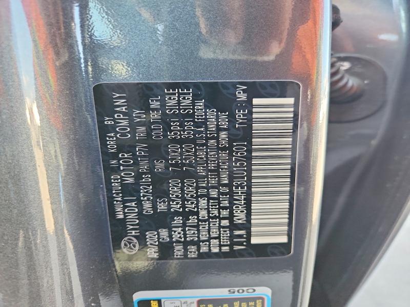 2020 Hyundai Palisade მანქანა იყიდება აუქციონზე, vin: KM8R44HE3LU157601, აუქციონის ნომერი: 55969966