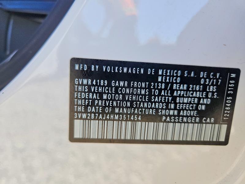 Aukcja sprzedaży 2017 Volkswagen Jetta, vin: 3VW2B7AJ4HM351454, numer aukcji: 57967606