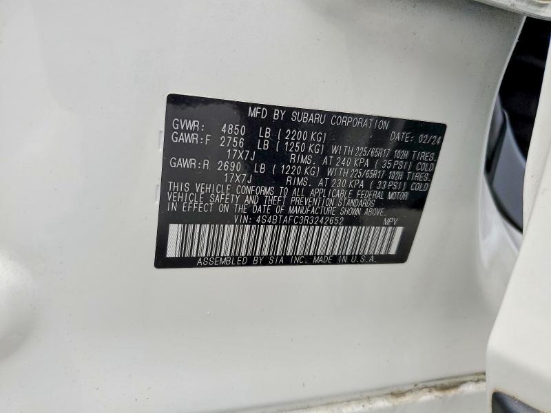 57558006 :رقم المزاد ، 4S4BTAFC3R3242652 vin ، 2024 Subaru Outback مزاد بيع