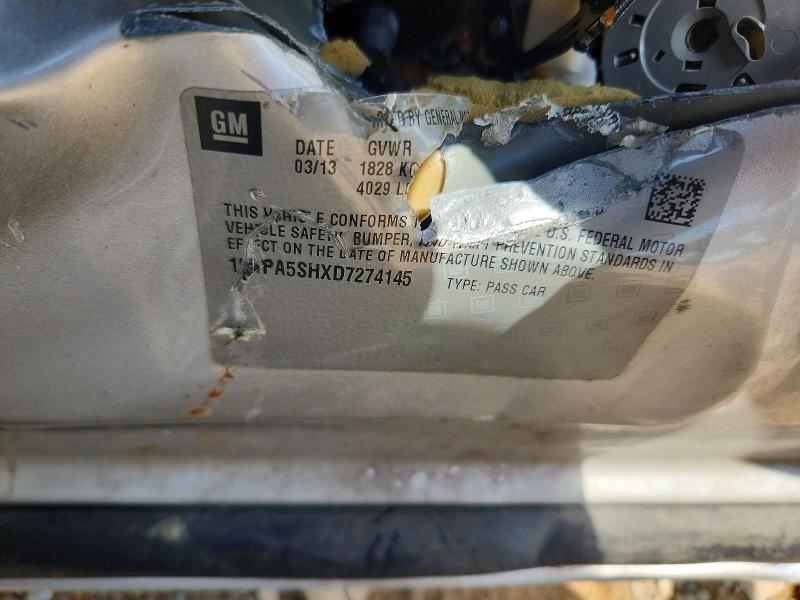 57032946 :رقم المزاد ، 1G1PA5SHXD7274145 vin ، 2013 Chevrolet Cruze مزاد بيع