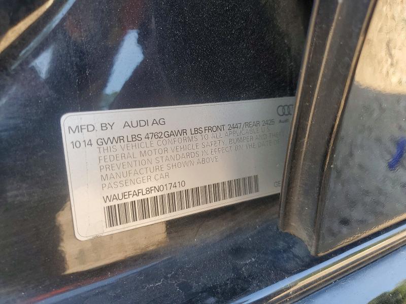 2015 Audi A4 მანქანა იყიდება აუქციონზე, vin: WAUEFAFL8FN017410, აუქციონის ნომერი: 57860186