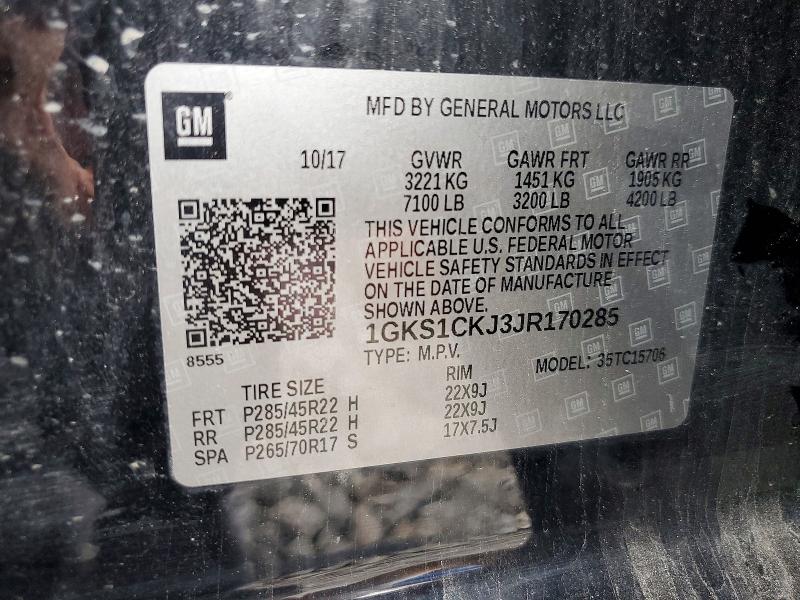 Продажа на аукционе авто 2018 Gmc Yukon, vin: 1GKS1CKJ3JR170285, номер лота: 58548346