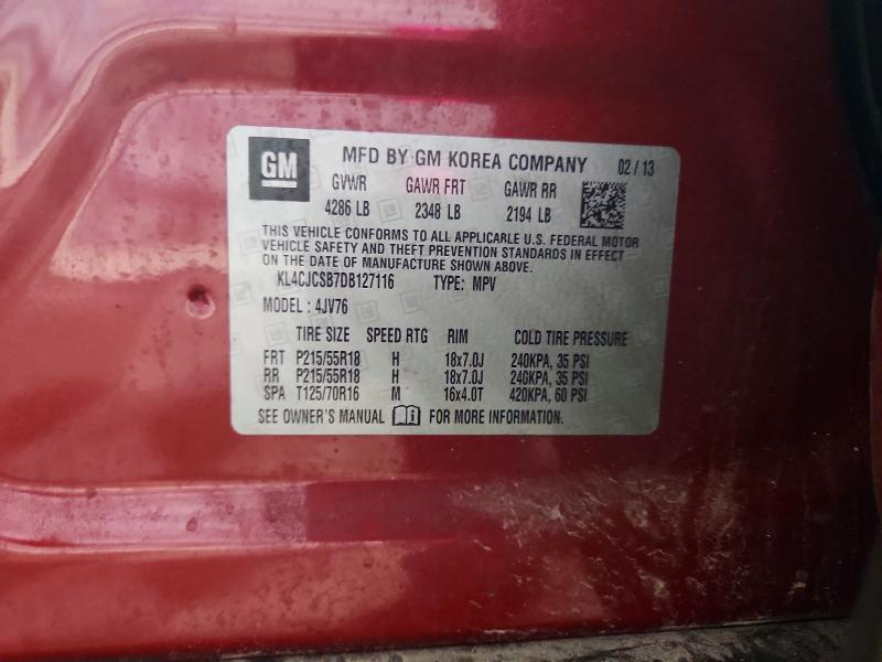 55973756 :رقم المزاد ، KL4CJCSB7DB127116 vin ، 2013 Buick Encore مزاد بيع