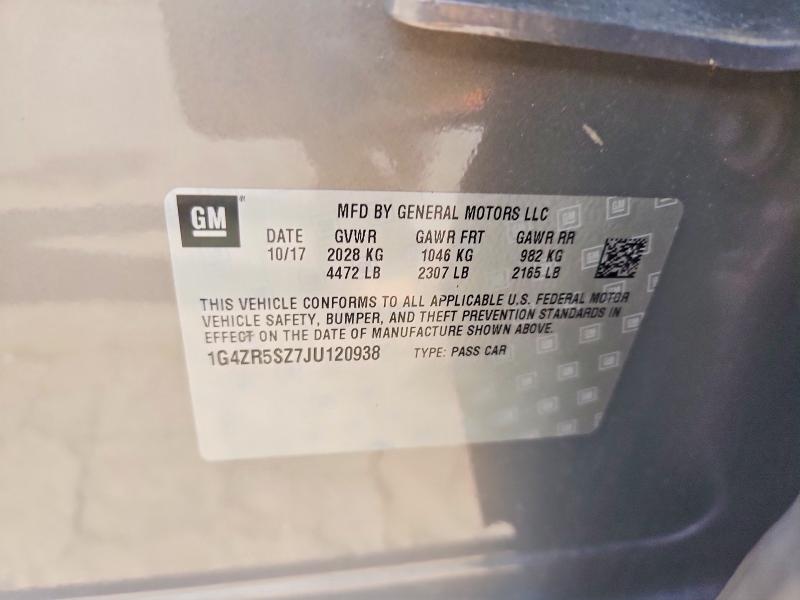 2018 Buick Lacrosse მანქანა იყიდება აუქციონზე, vin: 1G4ZR5SZ7JU120938, აუქციონის ნომერი: 59000136