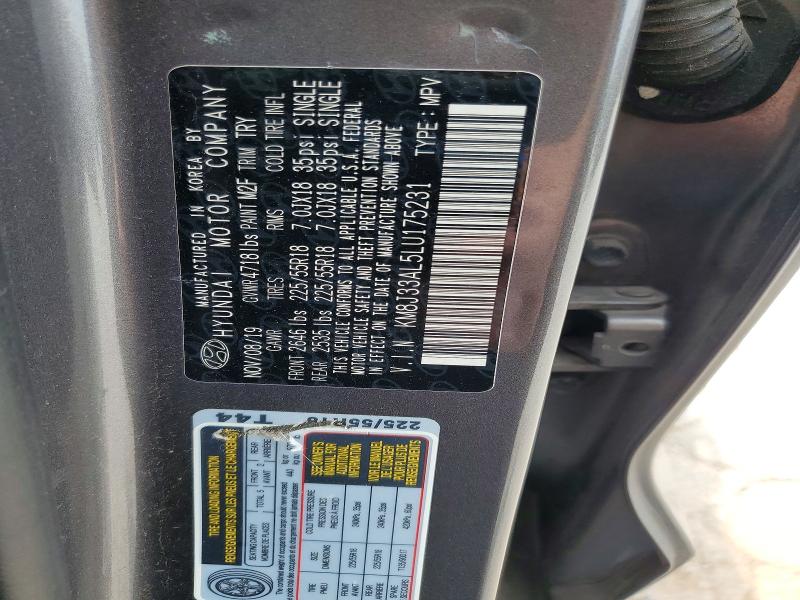 56223446 :رقم المزاد ، KM8J33AL5LU175231 vin ، 2020 Hyundai Tucson مزاد بيع