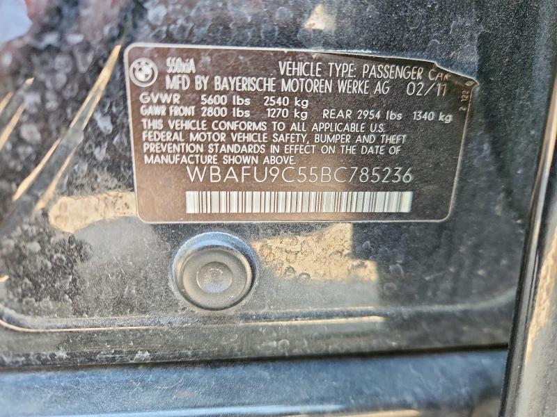 58140666 :رقم المزاد ، WBAFU9C55BC785236 vin ، 2011 Bmw 550 مزاد بيع
