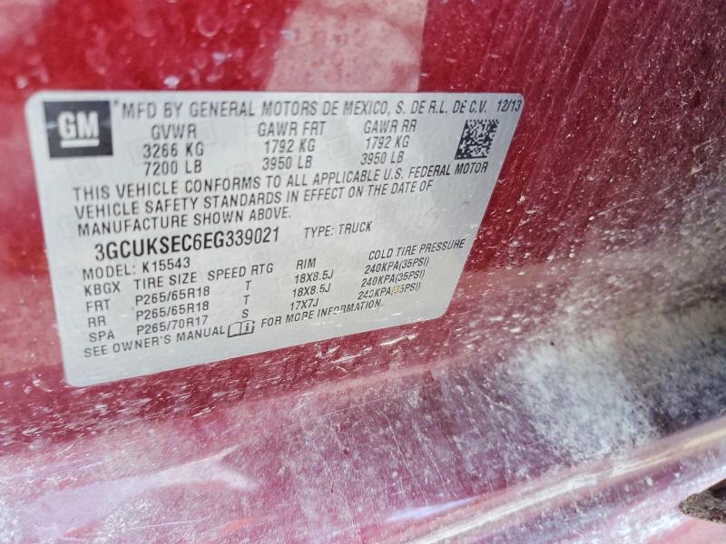 Продаж на аукціоні авто 2014 Chevrolet Silverado, vin: 3GCUKSEC6EG339021, номер лоту: 56993176