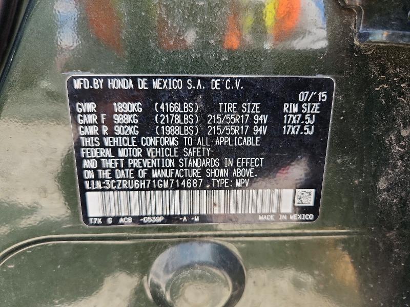 Продаж на аукціоні авто 2016 Honda Hr-v, vin: 3CZRU6H71GM714687, номер лоту: 57356356