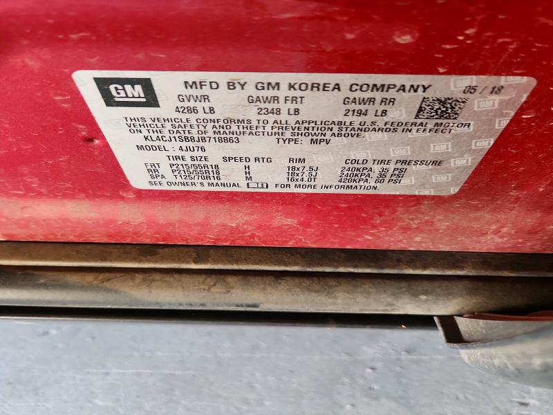 Продаж на аукціоні авто 2018 Buick Encore, vin: KL4CJ1SB8JB718863, номер лоту: 58283686