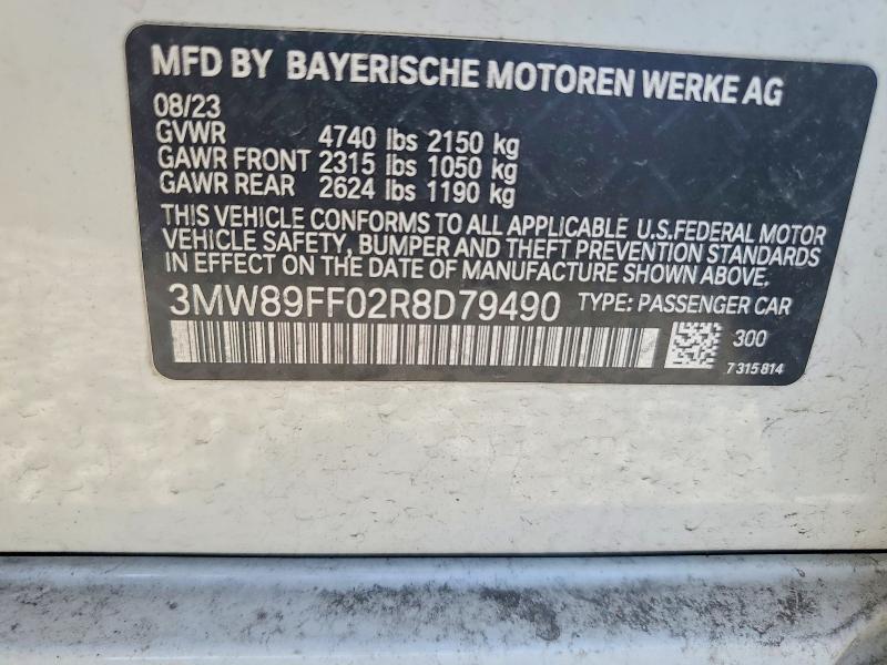 Продаж на аукціоні авто 2024 Bmw 330xi, vin: 3MW89FF02R8D79490, номер лоту: 54860996