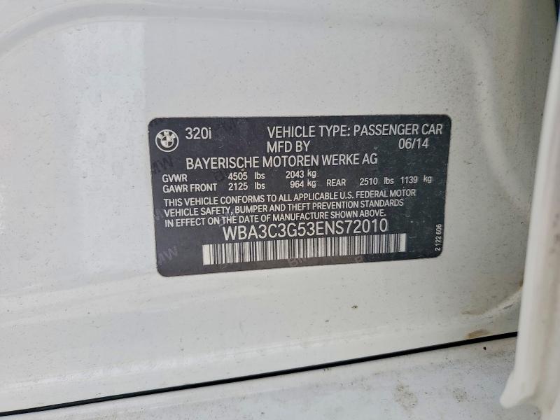 Продажа на аукционе авто 2014 Bmw 320, vin: WBA3C3G53ENS72010, номер лота: 56086156