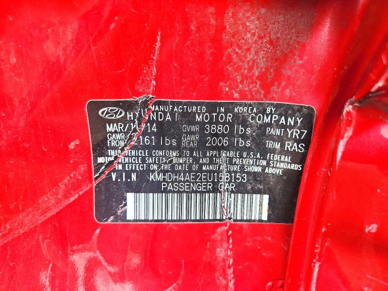 Продажа на аукционе авто 2014 Hyundai Elantra, vin: KMHDH4AE2EU158153, номер лота: 56832526