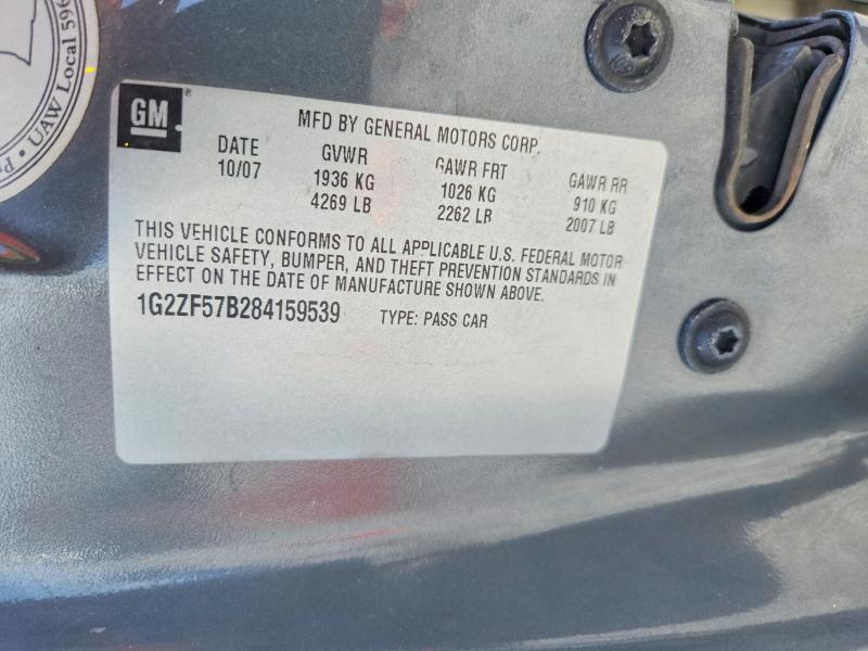 Aukcja sprzedaży 2008 Pontiac G6, vin: 1G2ZF57B284159539, numer aukcji: 57938916