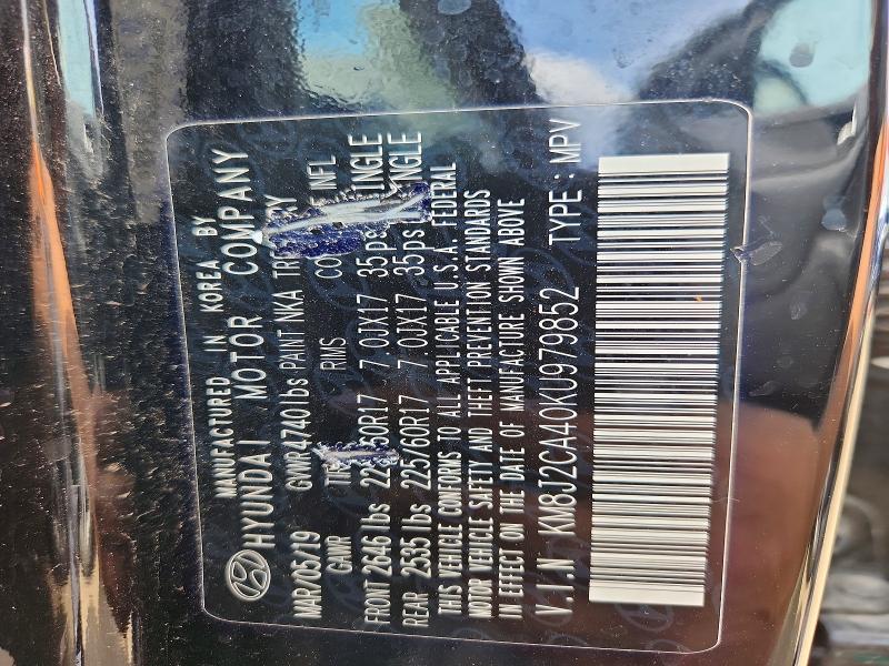 Aukcja sprzedaży 2019 Hyundai Tucson, vin: KM8J2CA40KU979852, numer aukcji: 57555726