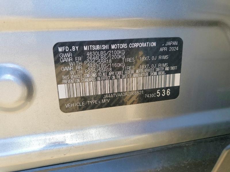 Продажа на аукционе авто 2024 Mitsubishi Eclipse Cross, vin: JA4ATVAA0RZ066521, номер лота: 58635576