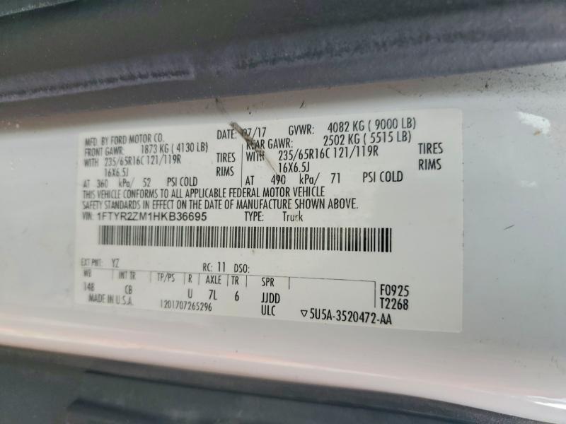 Продаж на аукціоні авто 2017 Ford Transit, vin: 1FTYR2ZM1HKB36695, номер лоту: 65263956