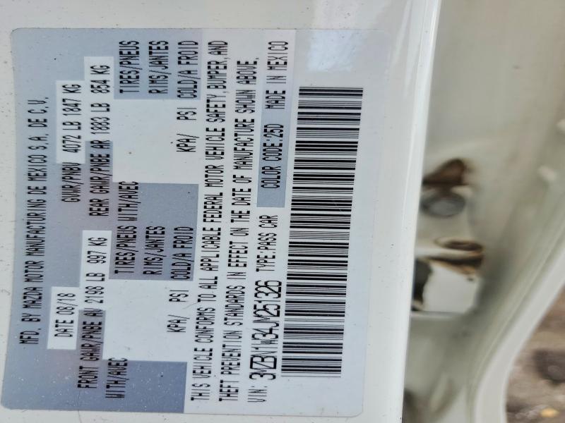 Продажа на аукционе авто 2018 Mazda 3, vin: 3MZBN1W34JM251326, номер лота: 57082916