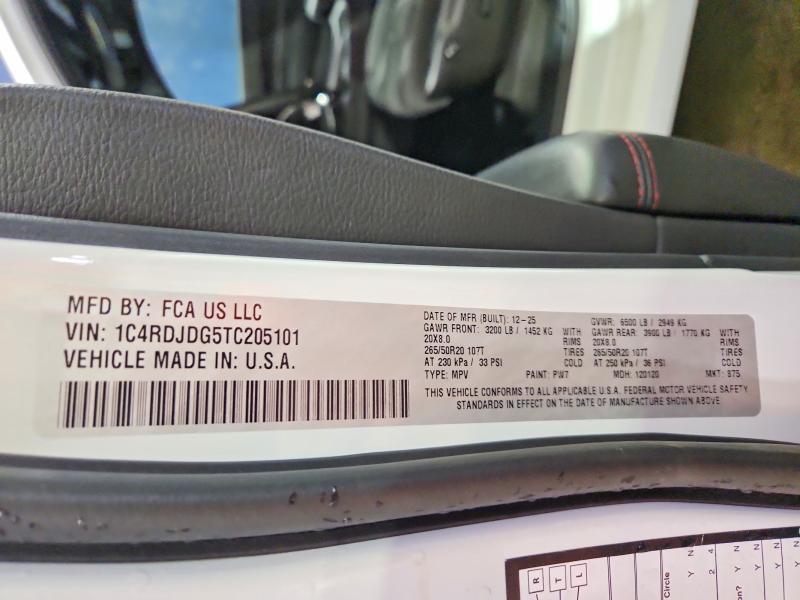2026 Dodge Durango მანქანა იყიდება აუქციონზე, vin: 1C4RDJDG5TC205101, აუქციონის ნომერი: 56357936