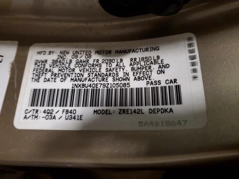 Продаж на аукціоні авто 2009 Toyota Corolla, vin: 1NXBU40E79Z105085, номер лоту: 55586476