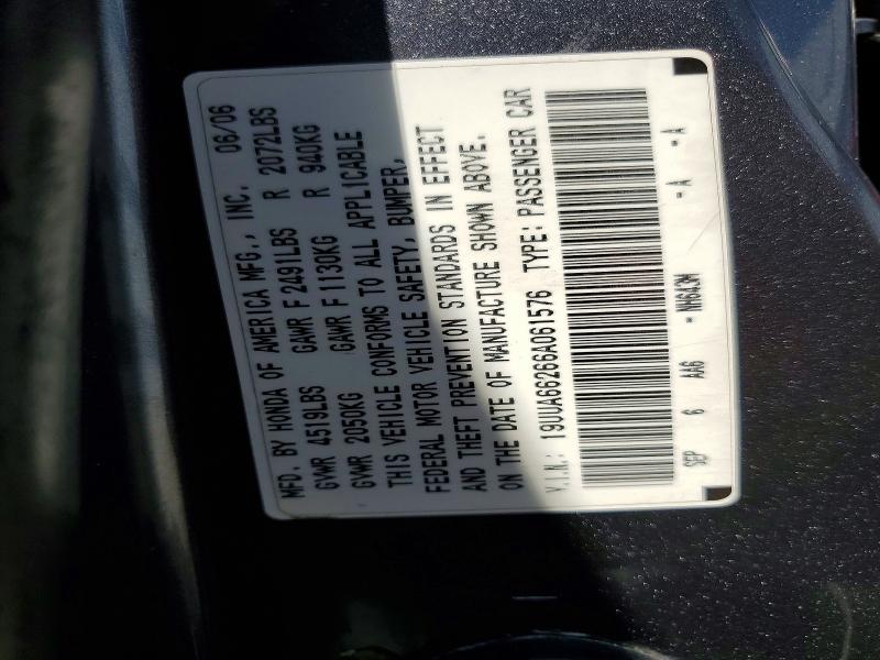 Продаж на аукціоні авто 2006 Acura 3.2tl, vin: 19UUA66266A061576, номер лоту: 55650306