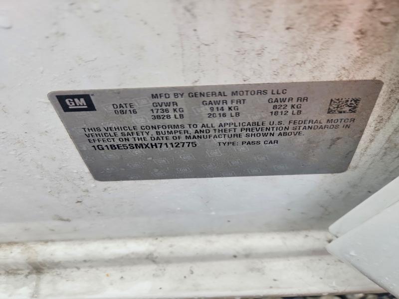 Aukcja sprzedaży 2017 Chevrolet Cruze, vin: 1G1BE5SMXH7112775, numer aukcji: 58701476
