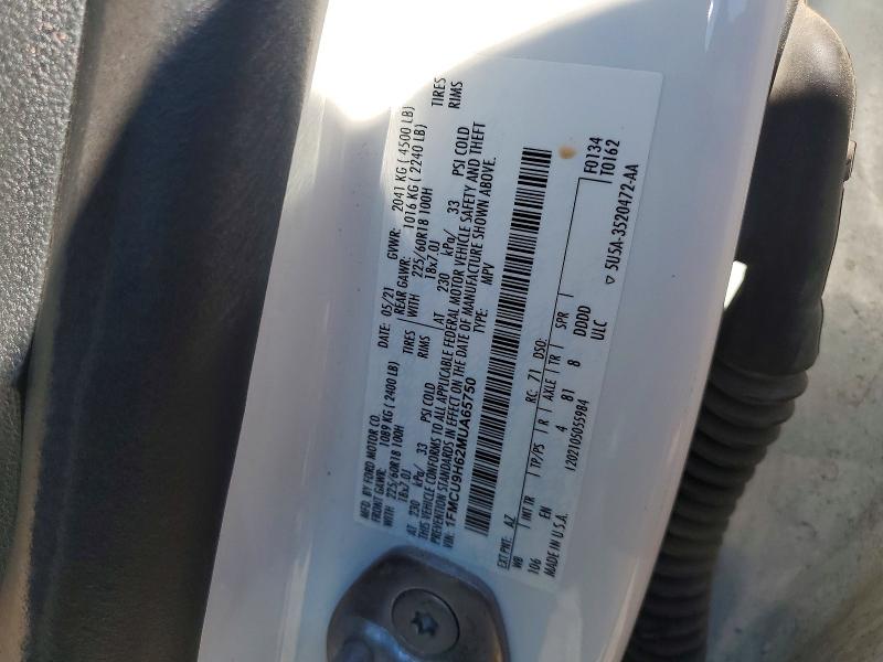 Auction sale of the 2021 Ford Escape, vin: 1FMCU9H62MUA65750, lot number: 58536886