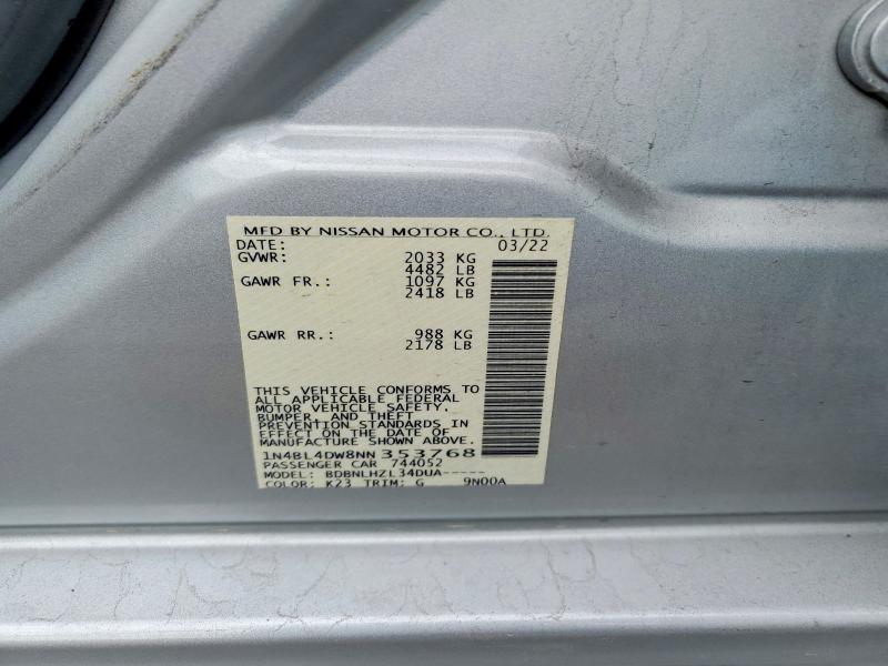 Aukcja sprzedaży 2022 Nissan Altima, vin: 1N4BL4DW8NN353768, numer aukcji: 56583356